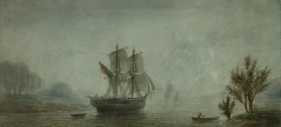 Paesaggio costiero con velieri